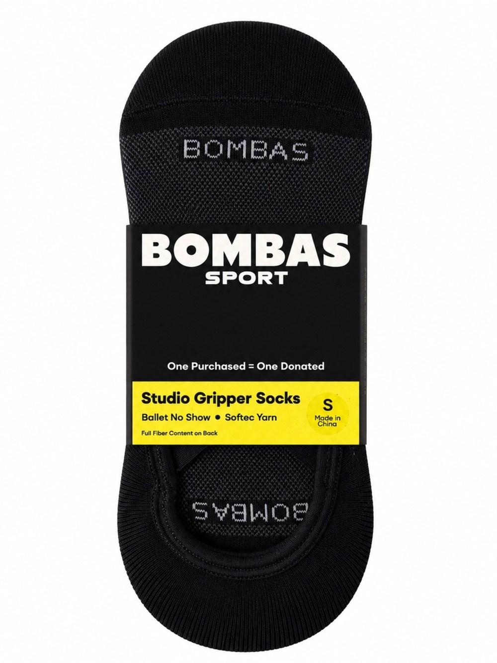 Bombas Studio Gripper Ballet No Show Socks Black S